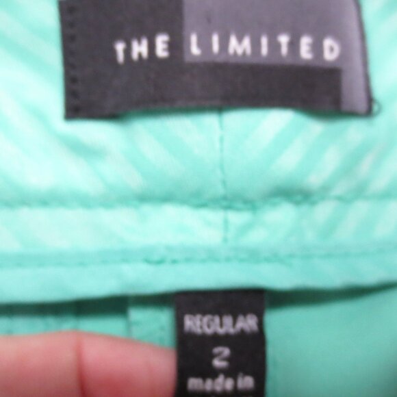 LIMITED womens PANTS green CAREER ankle TROUSER aqua CROPPED SIZE 2 - Picture 6 of 11